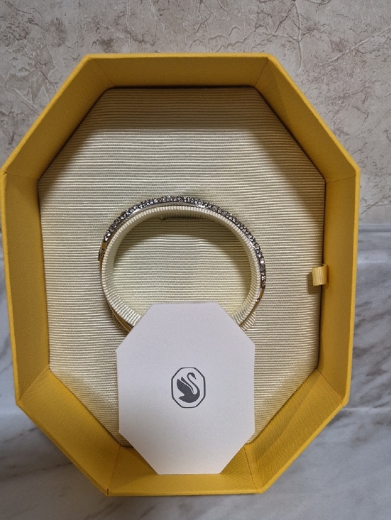 Swarovski Jewelry - Swarovski Sublima White Crystal Bangle Bracelet Rhodium Plated Elegant Sparkle